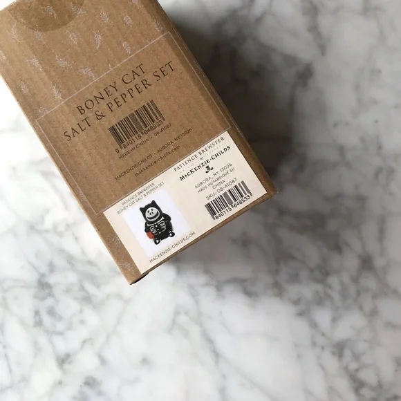 Mackenzie Childs Patience Brewster Boney Cat Salt & Pepper Shakers halloween 🎃 - Picture 8 of 8